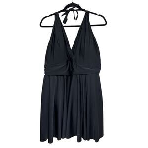 NWT Bloomchic Modest A-Line Tank Swim Dress in Black - Size 22-24